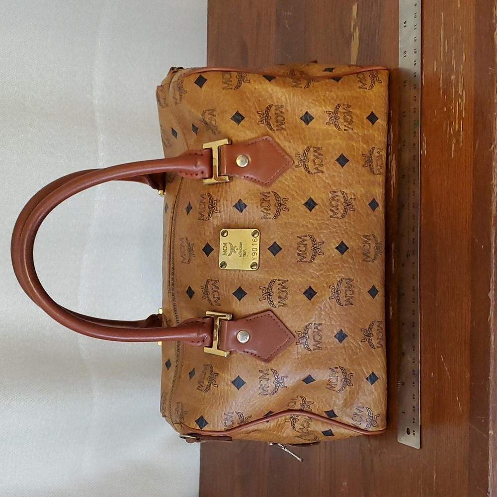 MCM vintage Boston Bag Visetos Cognac